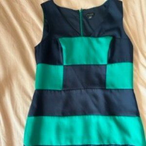 Ann Taylor Green and Navy Blue dress Size(8)